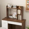 Hivvago 3-tier Multipurpose Desk Bookshelf With 4 Shelves-brown