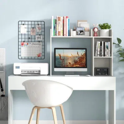 Hivvago 3-tier Multipurpose Desk Bookshelf With 4 Shelves-white