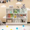 Hivvago 3-tier Open Bookcase 8-cube Floor Standing Storage Shelves Display Cabinet-white