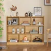 Hivvago 3-tier Open Bookcase 8-cube Floor Standing Storage Shelves Display Cabinet-yellow