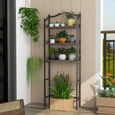 Hivvago 3-tier Over-the-toilet Bathroom Spacesaver Storage Rack-black In Gray
