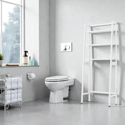Hivvago 3-tier Over-toilet Bathroom Storage Rack With Adjustable Lower Bar In White