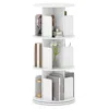 Hivvago 3-tier Rotating Bookshelf With Dividers And Anti-falling Baffles
