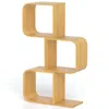 Hivvago 3-tier S-shaped Bookcase With 3 Open Cubes For Living Room-natural