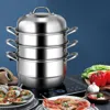 Hivvago 3 Tier Stainless Steel Cookware Pot Saucepot Steamer