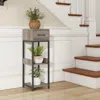 Hivvago 3 Tier Tall Plant Stand With Drawer Anti-tipping Devices-gray