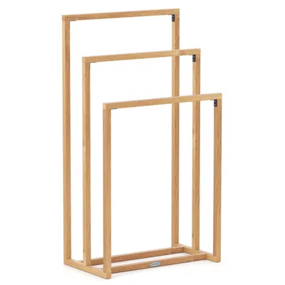 Hivvago 3-tier Teak Wood Towel Rack With 3 Hanging Crossbars