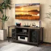 Hivvago 3-tier Tv Stand With Power Outlet Usb And Adjustable Shelf-gray