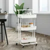 Hivvago 3-tier Utility Cart Storage Rolling Cart With Casters-white
