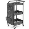 Hivvago 3-tier Utility Storage Cart With Diy Pegboard Baskets-gray