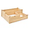 Hivvago 3-tier Wooden Raised Garden Bed With Open-ended Base-natural