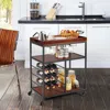 Hivvago 3 Tiers Storage Bar Serving Cart With Wine Rack