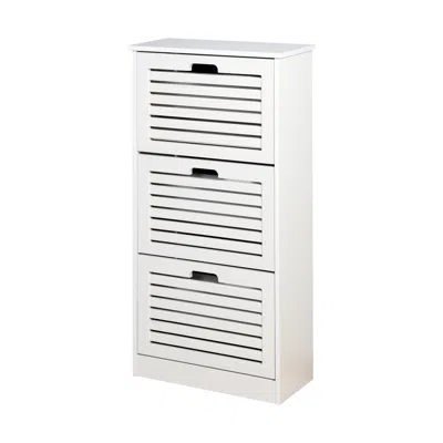 Hivvago 3 Tiers Wooden Entryway Storage Shoe Cabinet With 3 Flip Doors In - White