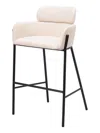 Hivvago 30" Beige And Black Fabric And Steel Bar Height Bar Chair In Neutral