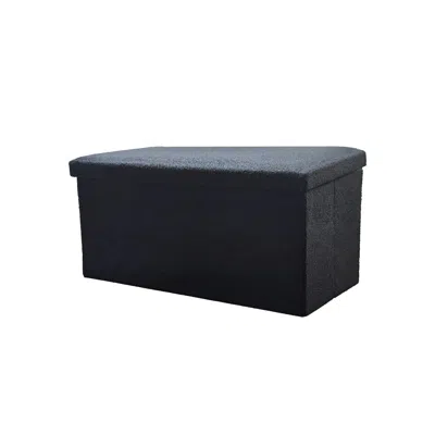 Hivvago 30" Black Boucle Storage Ottoman