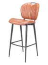 Hivvago 30" Brown And Black Faux Leather And Steel Low Back Bar Height Bar Chair In Brown