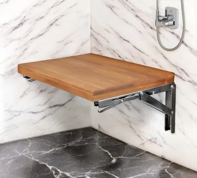 Hivvago 30" Brown Premium Wall Mount Teak Shower Bench