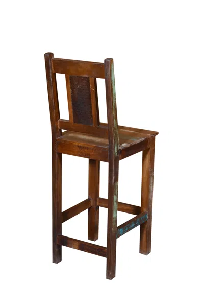 Hivvago 30" Brown Solid Wood Bar Height Bar Chair