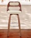 Hivvago 30" Cream And Brown Faux Leather Swivel Bar Chair In Brown