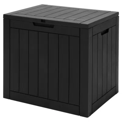 Hivvago 30 Gallon Deck Box Storage Container Seating Tools-black