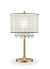 Hivvago 30" Gold Metal Novelty Bedside With White Drum Shade In White
