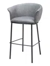 Hivvago 30" Gray And Black Faux Leather And Steel Bar Height Bar Chair In Gray