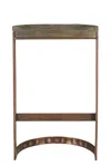 Hivvago 30" Gray And Copper Iron Backless Bar Height Bar Chair In Brown