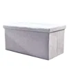 Hivvago 30" Gray Boucle Storage Ottoman In White
