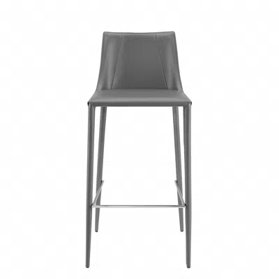 Hivvago 30" Gray Steel Low Back Bar Height Bar Chair