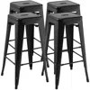 Hivvago 30 Inch Bar Stools Set Of 4 With Square Seat And Handling Hole-black