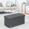 Hivvago 30 Inch Folding Storage Ottoman With Lift Top-dark Gray