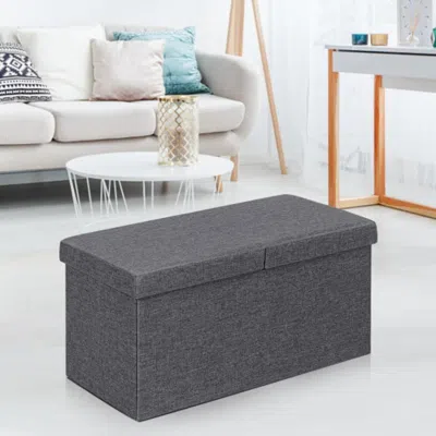 Hivvago 30 Inch Folding Storage Ottoman With Lift Top-dark Gray