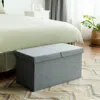 Hivvago 30 Inch Folding Storage Ottoman With Lift Top-light Gray