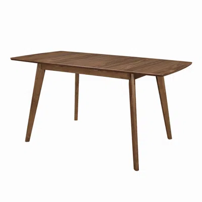 Hivvago 30 Inch Mid Century Modern Wooden Dining Table, Brown