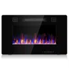 Hivvago 30-inch Recessed Ultra Thin Electric Fireplace Heater With Glass Appearance