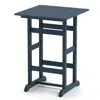 Hivvago 30 Inch Square Bar Table Dining Table With Slatted Tabletop For Poolside