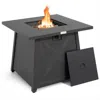 Hivvago 30 Inch Square Propane Gas Fire Table With Waterproof Cover
