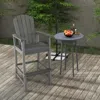 Hivvago 30 Inches Counter Height Outdoor Hdpe Bar Stool With Armrests And Footrest-gray