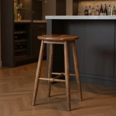 Hivvago 30" Natural Solid Wood Backless Bar Height Bar Chair In Brown