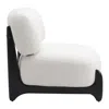 Hivvago 30" White And Black Sherpa And Upholstered Side Chair In White