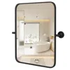 Hivvago 30 X 22 Inch Black Metal Framed Pivot Rectangle Wall-mounted Mirror In Black