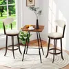 Hivvago 30.5 Inch Bar Height Chairs Set Of 2 Swivel High Barstool With Padded Seat And Backrest-brown In Black