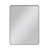 Hivvago 30x40 Inch Rectangular Metal Framed Wall Mirror - Black In Silver