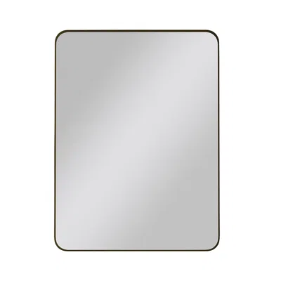 Hivvago 30x40 Inch Rectangular Metal Framed Wall Mirror - Black In Silver