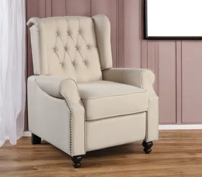 Hivvago 31" Beige Microfiber Manual Club Recliner