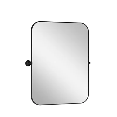 Hivvago 31" Black Metal Framed Full Length Hanging Mirror In Silver