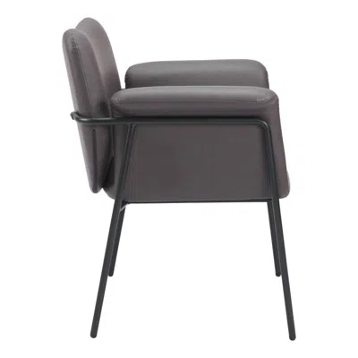 Hivvago 31" Brown And Black Faux Leather And Faux Leather Arm Chair In Gray