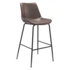 Hivvago 31" Brown And Black Steel Low Back Bar Height Bar Chair In Brown