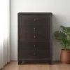 Hivvago 31" Espresso Solid Wood Five Drawer Dresser In Brown