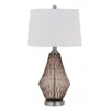 Hivvago 31 Inch Glass Table Lamp With Dimmer, Geometric Base, Brown
